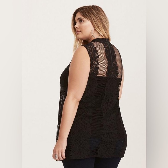 Torrid Black Lace Mock Neck Slit Side Tank Top Women’s Plus Size 5x - Picture 3 of 11